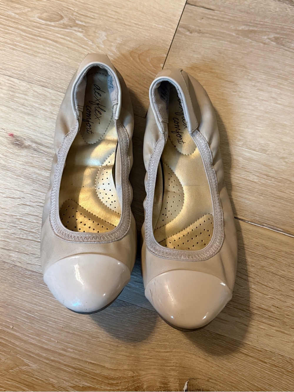Payless Nude Patent-Toe Ballet Flats